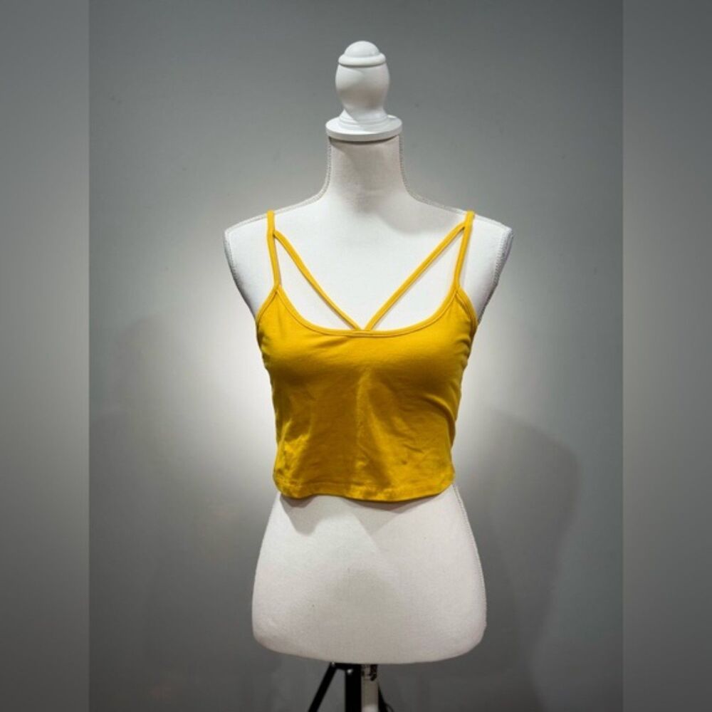 SALE! Gold Boutique Split Strap Crop Tank Size L NWT 2